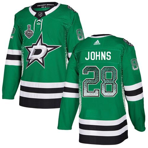 Adidas Men Dallas Stars 28 Stephen Johns Green Home Authentic Drift Fashion 2020 Stanley Cup Final Stitched NHL Jersey